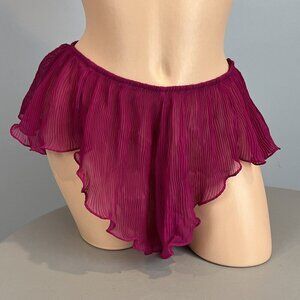 Intime of California Vintage Sheer Frilly Panties or Shorts Magenta Size Large